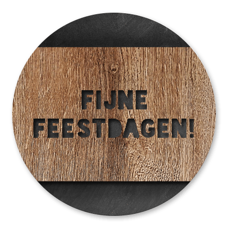 Kerst - Fijne feestdagen uitsnede hout en krijtbord